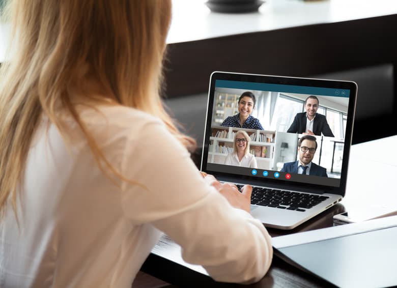 Person connecting to an interpreter by video call